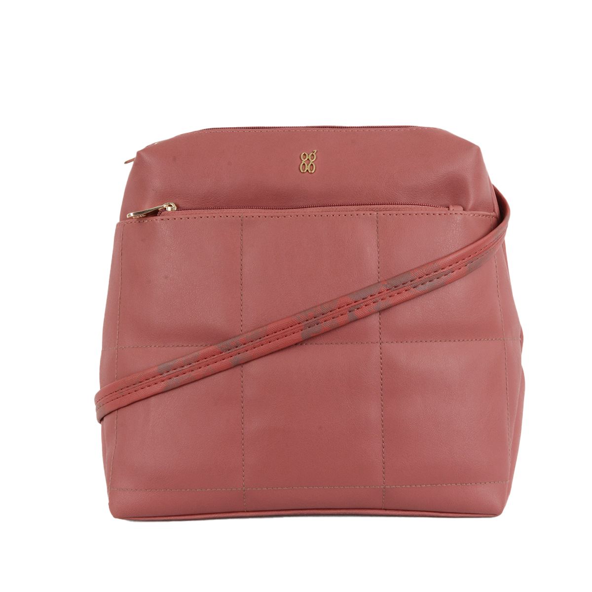     			Baggit Peach Faux Leather Backpack