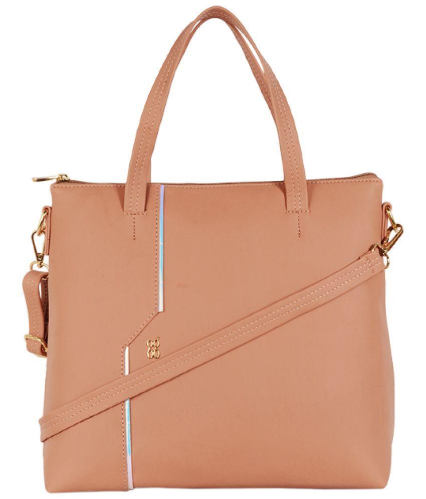     			Baggit Pink Faux Leather Tote Bag