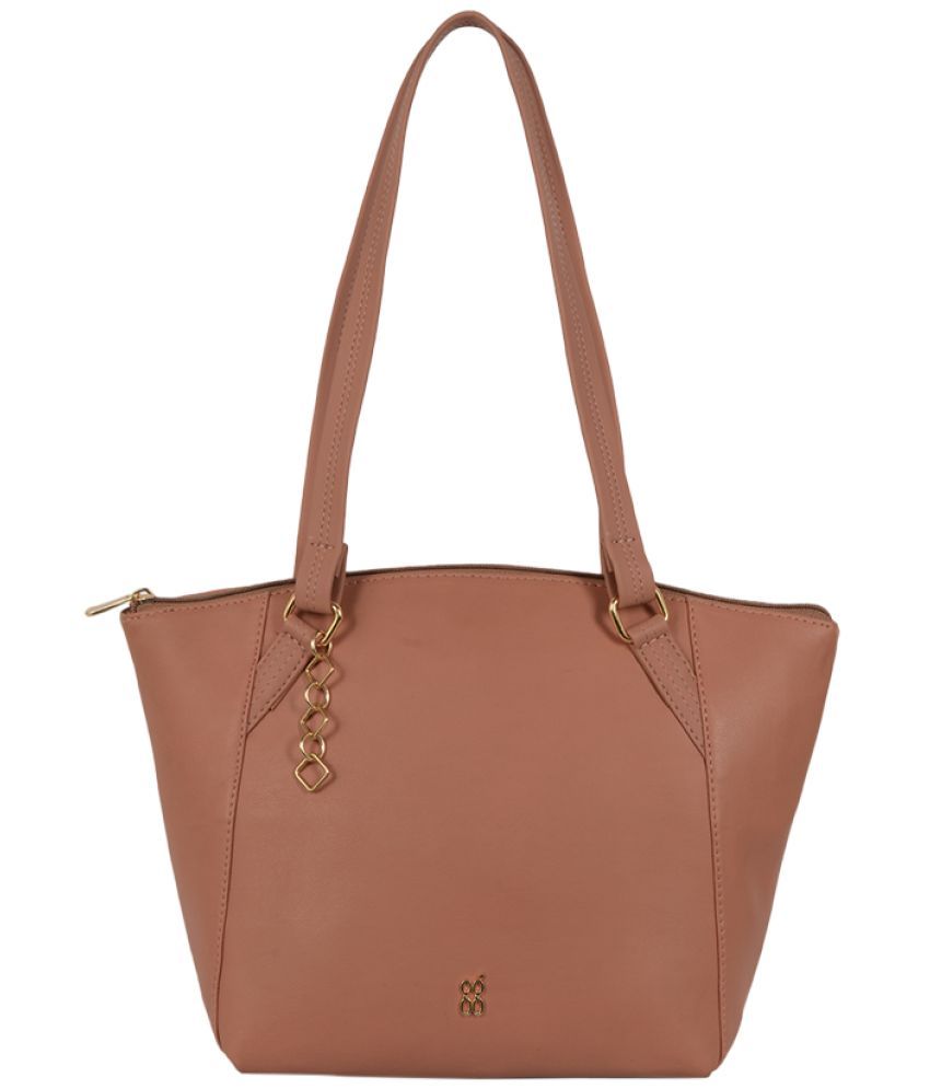     			Baggit Pink Faux Leather Tote Bag