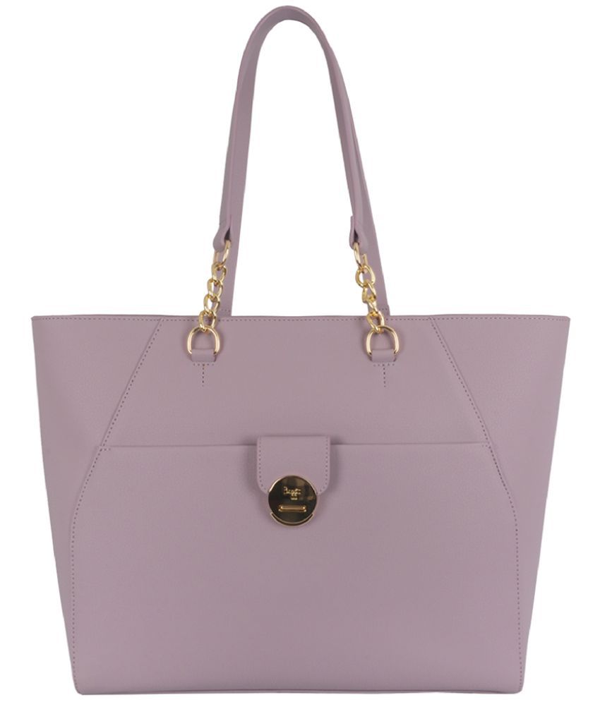     			Baggit Pink Faux Leather Tote Bag