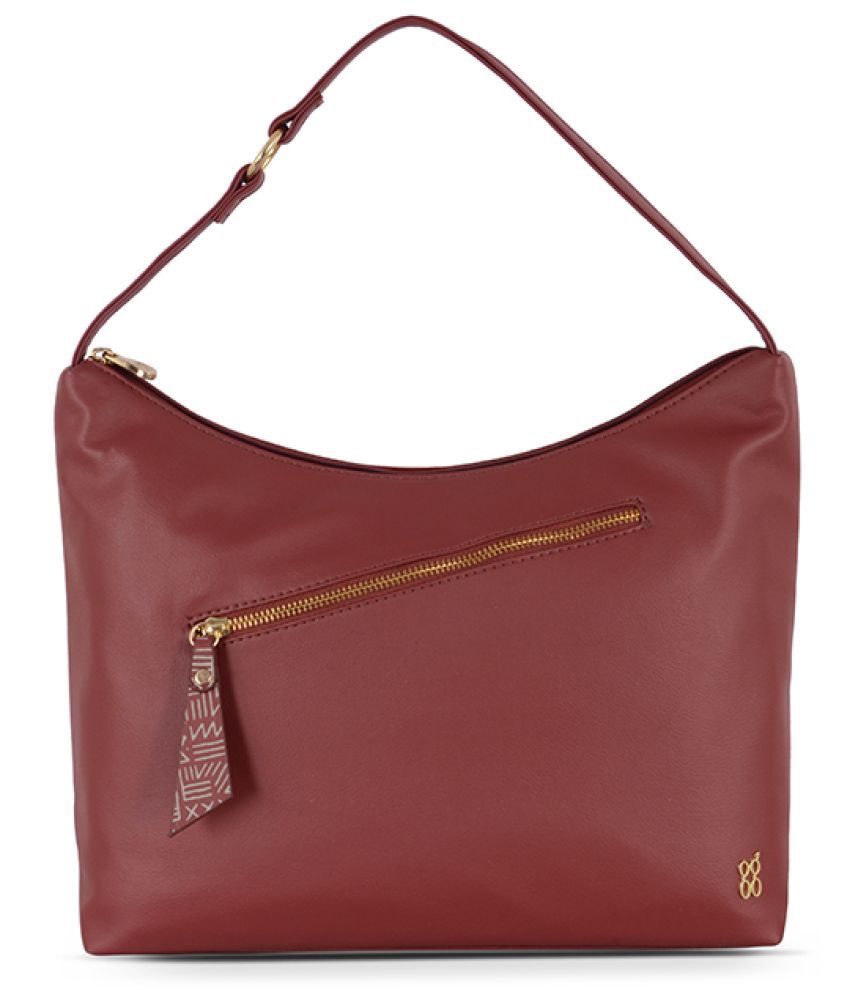     			Baggit Red Faux Leather Hobo Bag