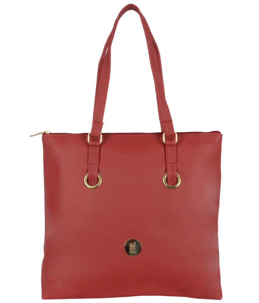     			Baggit Tote Bag Faux Leather Set of 1 ( Red )