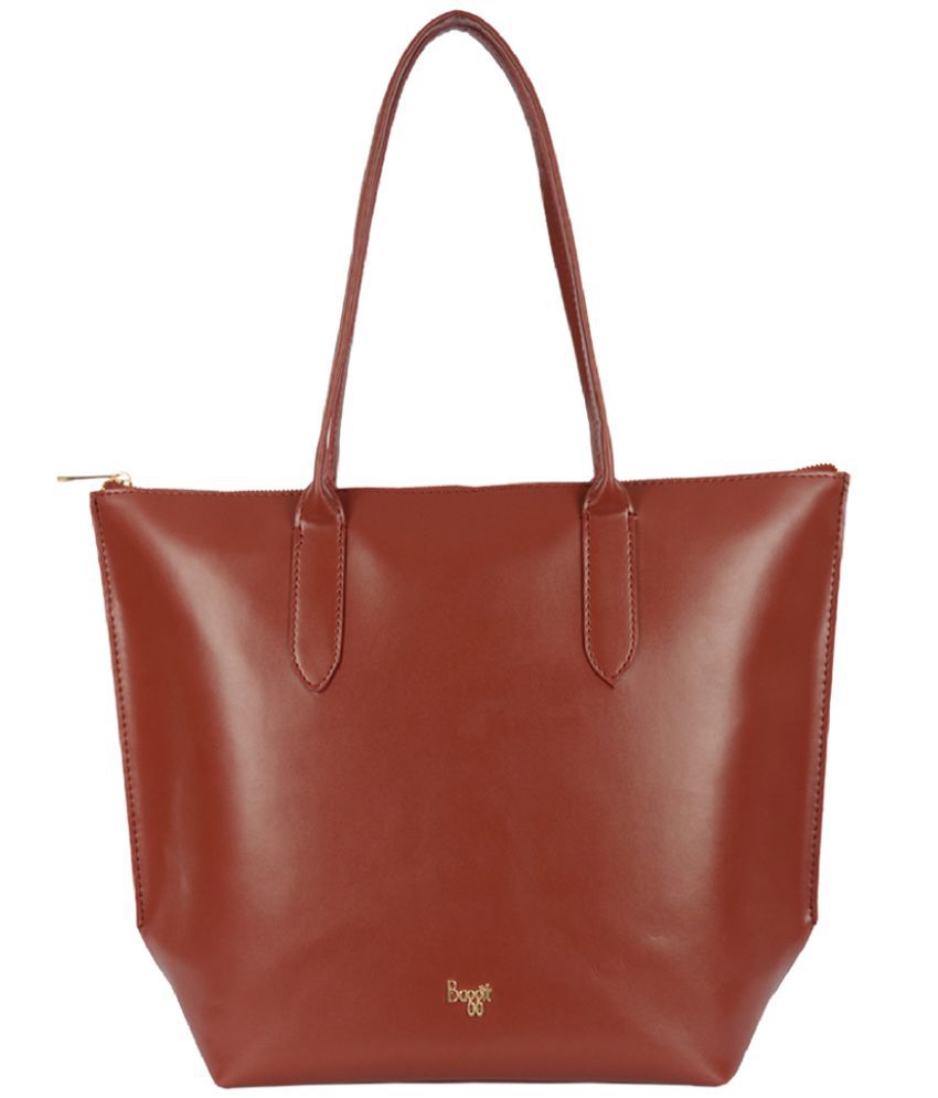     			Baggit Red Faux Leather Tote Bag