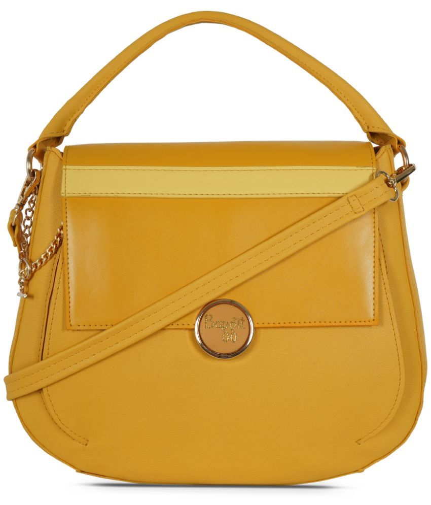     			Baggit Yellow Faux Leather Handheld