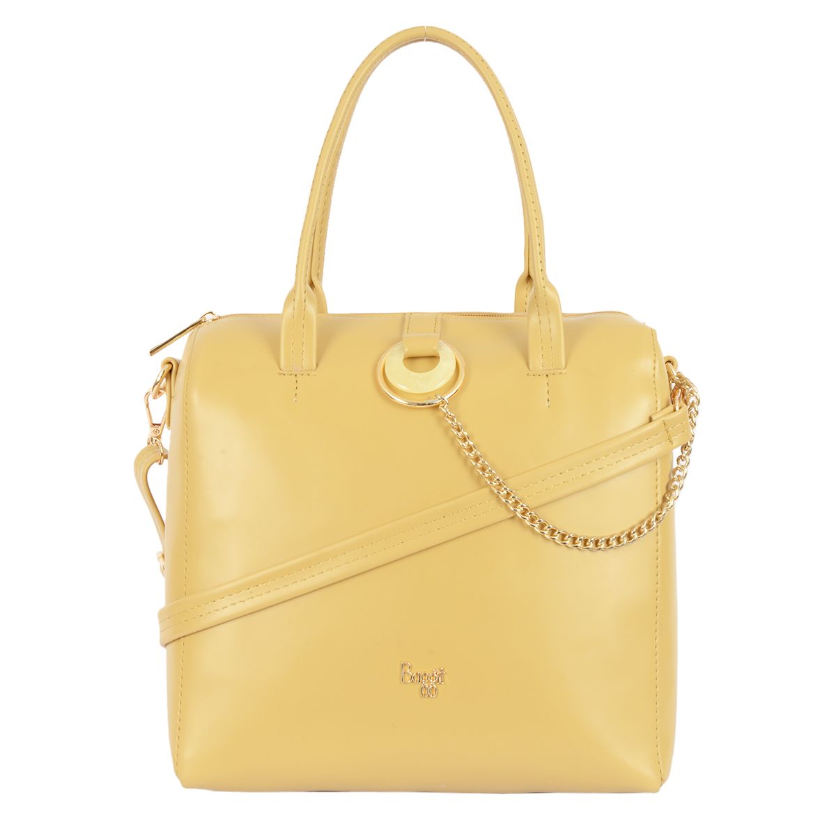     			Baggit Yellow Faux Leather Shoulder Bag