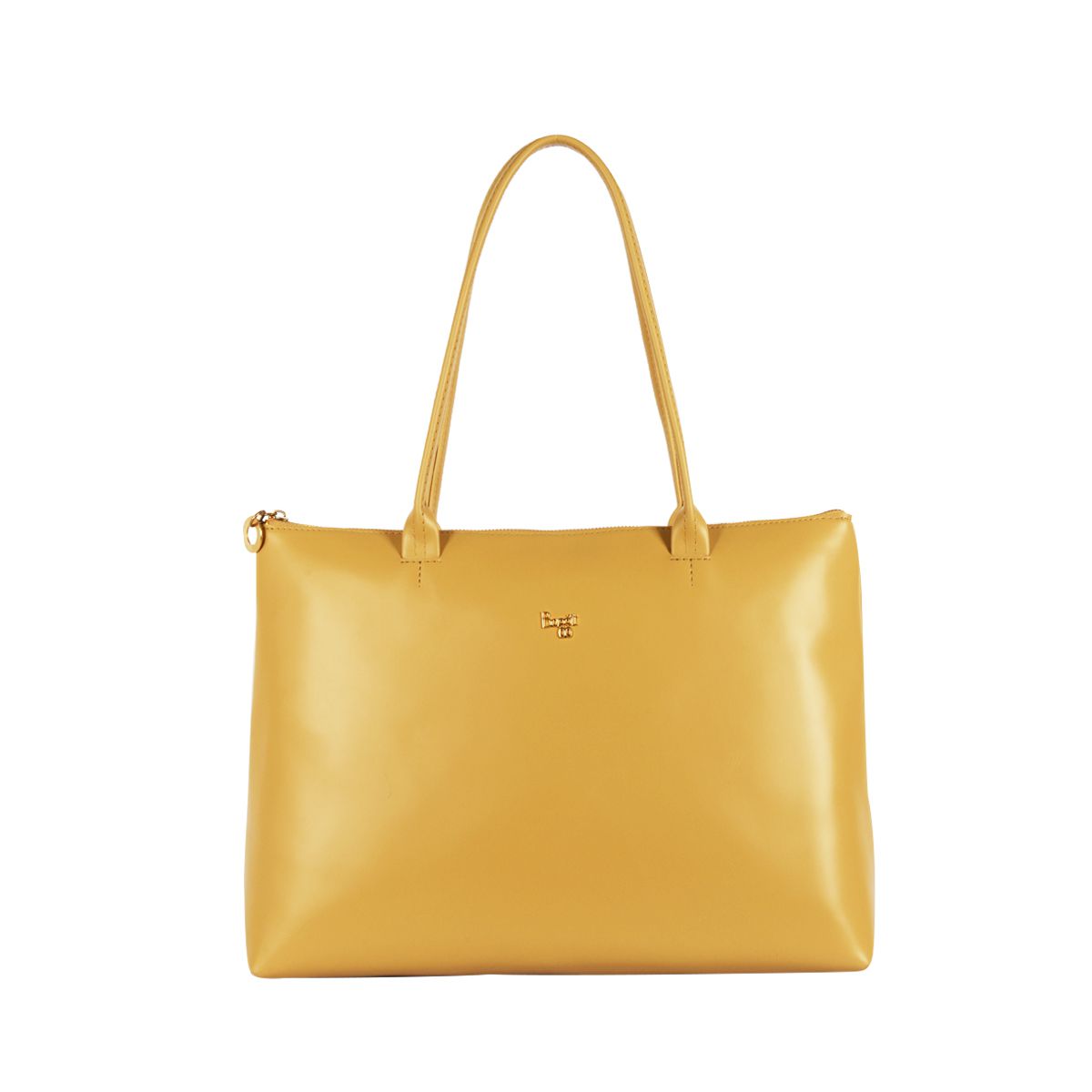     			Baggit Yellow Faux Leather Tote Bag