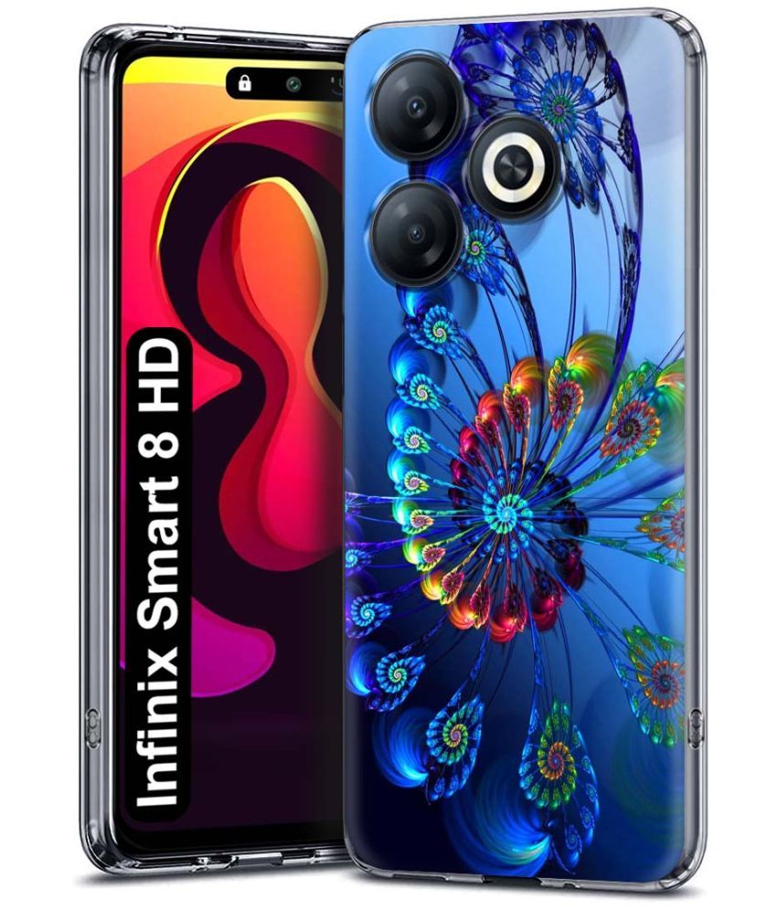     			Fashionury Multicolor Printed Back Cover Silicon Compatible For Infinix Smart 8 HD ( Pack of 1 )