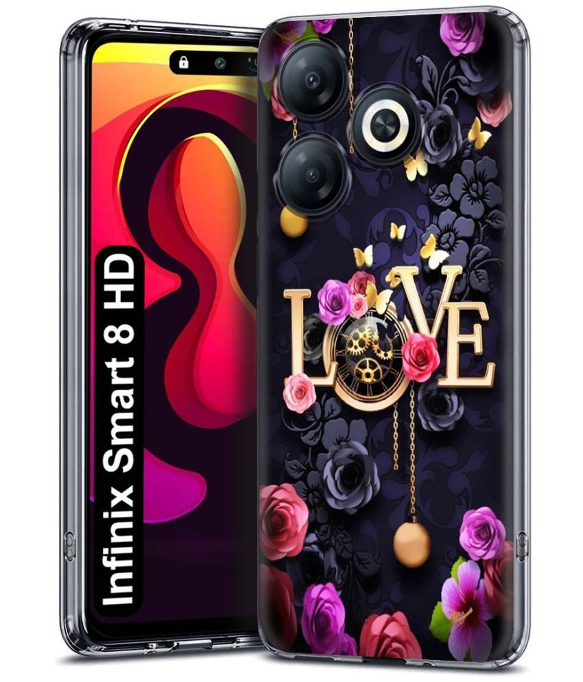     			Fashionury Multicolor Printed Back Cover Silicon Compatible For Infinix Smart 8 HD ( Pack of 1 )