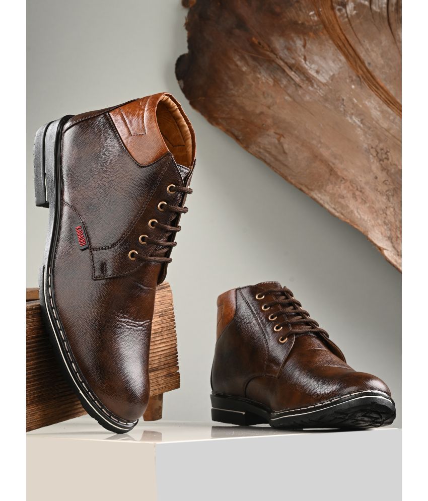     			KARADDI Brown Men's Casual Boots