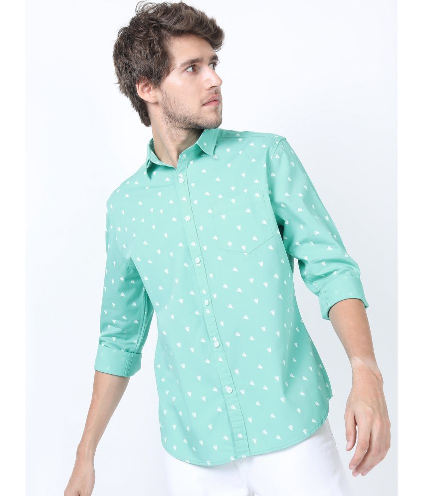     			Ketch 100% Cotton Slim Fit Printed Full Sleeves Men's Casual Shirt - Sea Green ( Pack of 1 )