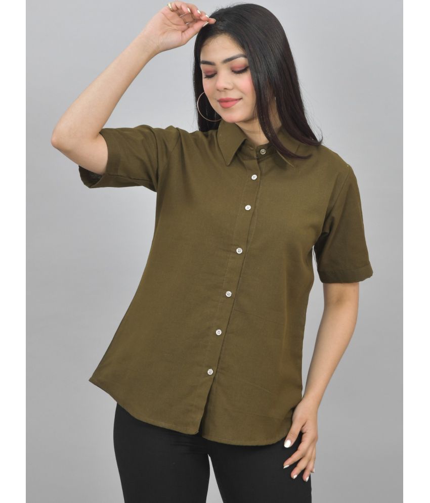     			QuaClo Green Cotton Women's Shirt Style Top ( Pack of 1 )