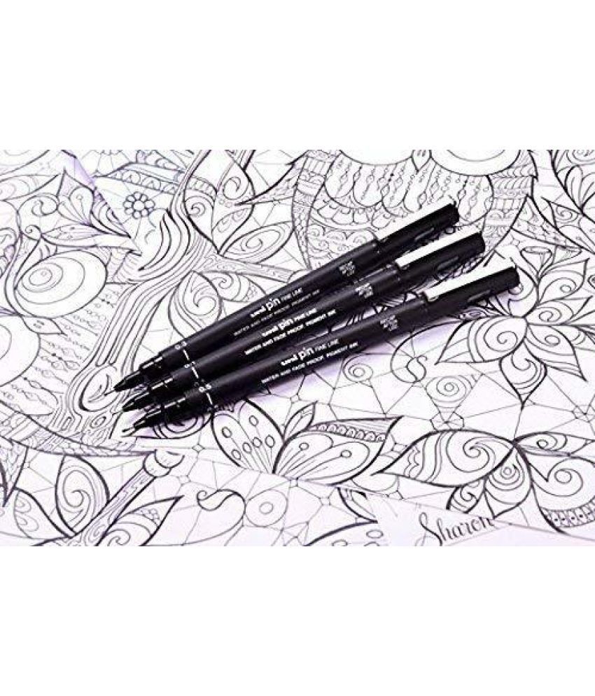     			uni-ball PIN-200 0.3mm Fineliner Drawing Pen, Black Ink, Pack of 4