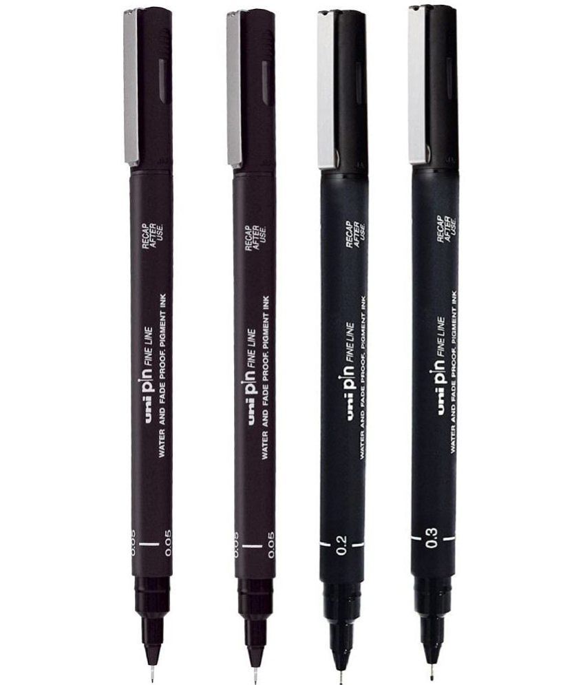     			uni-ball PIN-200F Fine Line Markers Combo Pack, 0.05-0.2-0.3-0.5, Black, Pack of 4