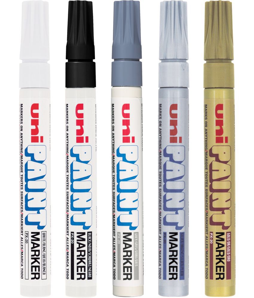     			uni-ball PX20 Paint Marker Combo (White, Black, Grey, Silver, Gold, Pack of 5)