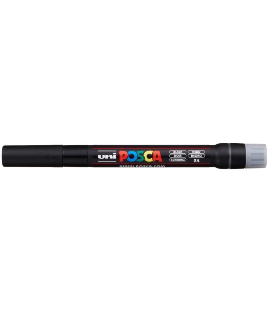     			uni-ball Posca PCF-350 1-10 mm Soft Brush Tip Paint Marker Pen, Black Ink, Pack of 1