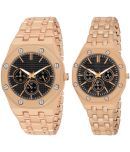 acnos Rose Gold Stainless Steel Analog Couple's Watch