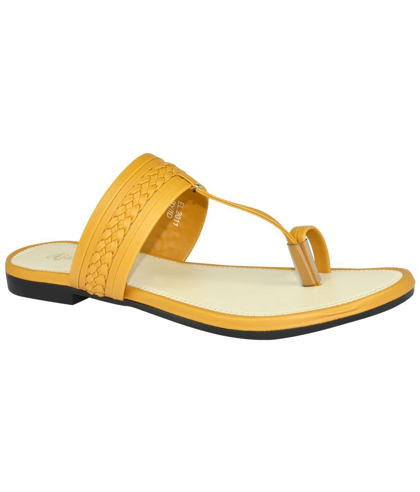     			Ajanta Mustard Women's Flats