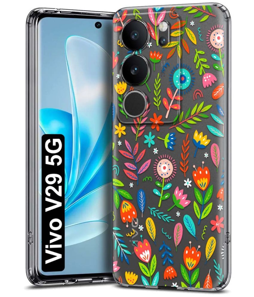     			Fashionury Multicolor Printed Back Cover Silicon Compatible For Vivo V29 5G ( Pack of 1 )