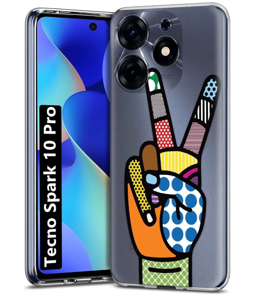     			Fashionury Multicolor Printed Back Cover Silicon Compatible For Tecno Spark 10 Pro ( Pack of 1 )