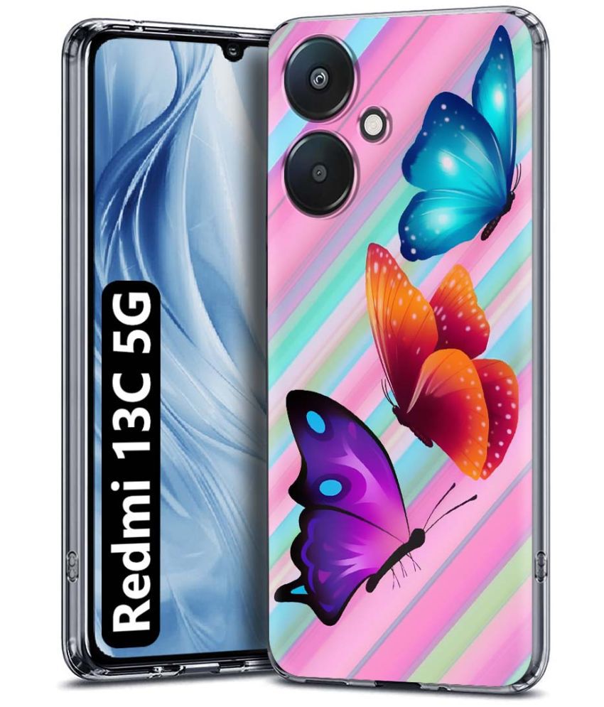     			Fashionury Multicolor Printed Back Cover Silicon Compatible For Redmi 13C 5G ( Pack of 1 )