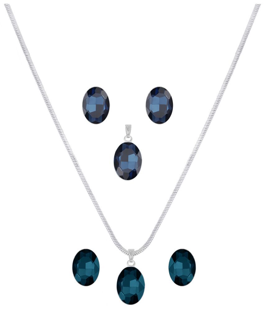     			JFL - Jewellery For Less Blue Pendant set ( Pack of 1 )