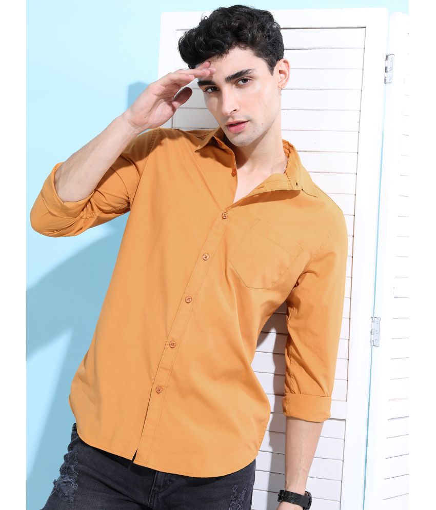     			Ketch Polyester Slim Fit Solids Full Sleeves Men's Casual Shirt - Yellow ( Pack of 1 )