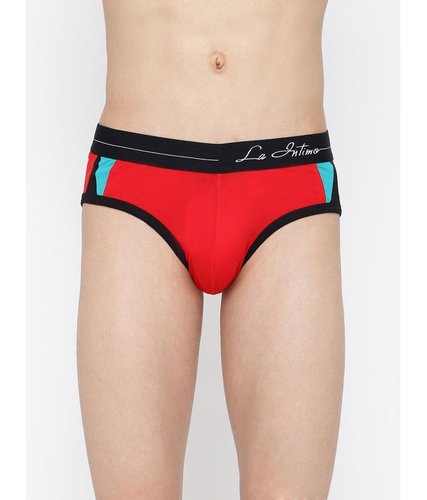     			La Intimo Pack of 1 Cotton Bikini For Men's ( Red )