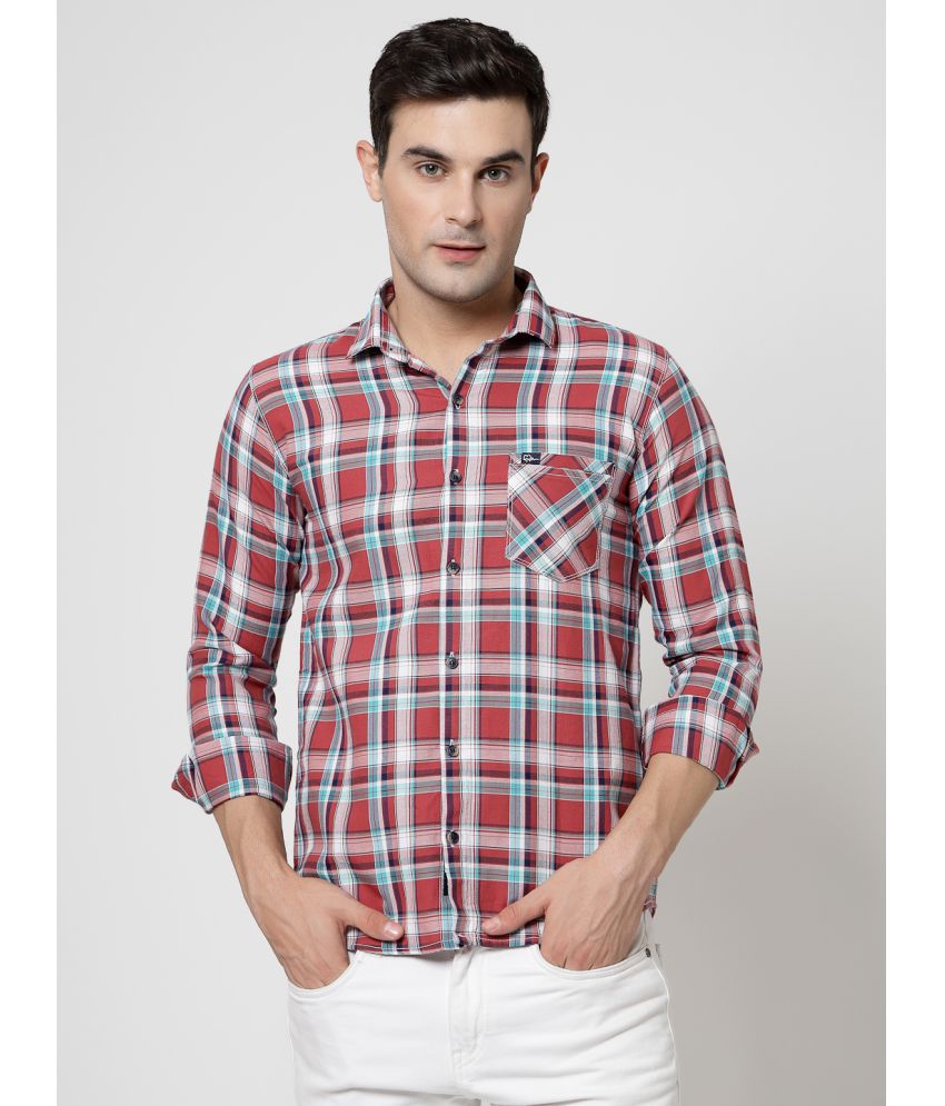     			allan peter 100% Cotton Regular Fit Checks Full Sleeves Men's Casual Shirt - Red ( Pack of 1 )
