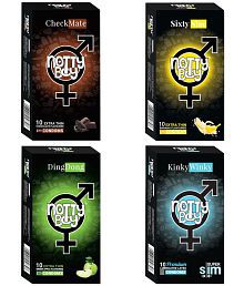NottyBoy Multi Pack Chocolate Banana Fruit Flavoured and Ultra Thin Condom - 40 Count