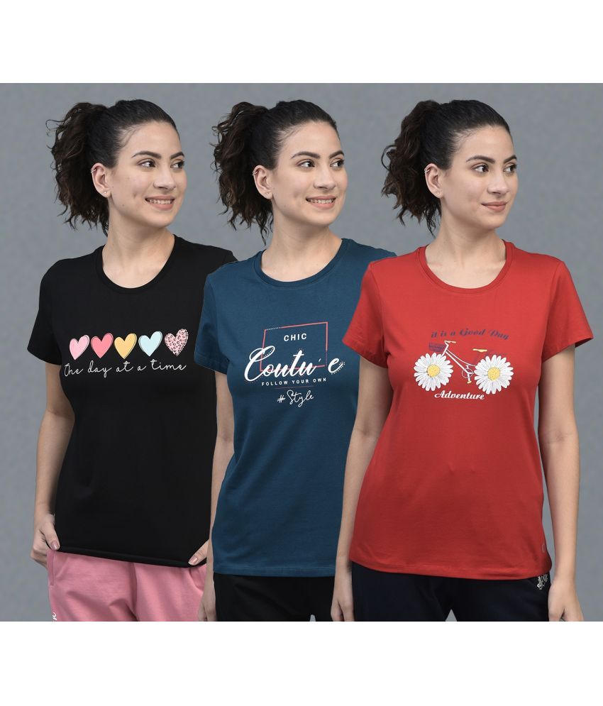     			Dollar Multi Cotton Blend Tees - Pack of 3