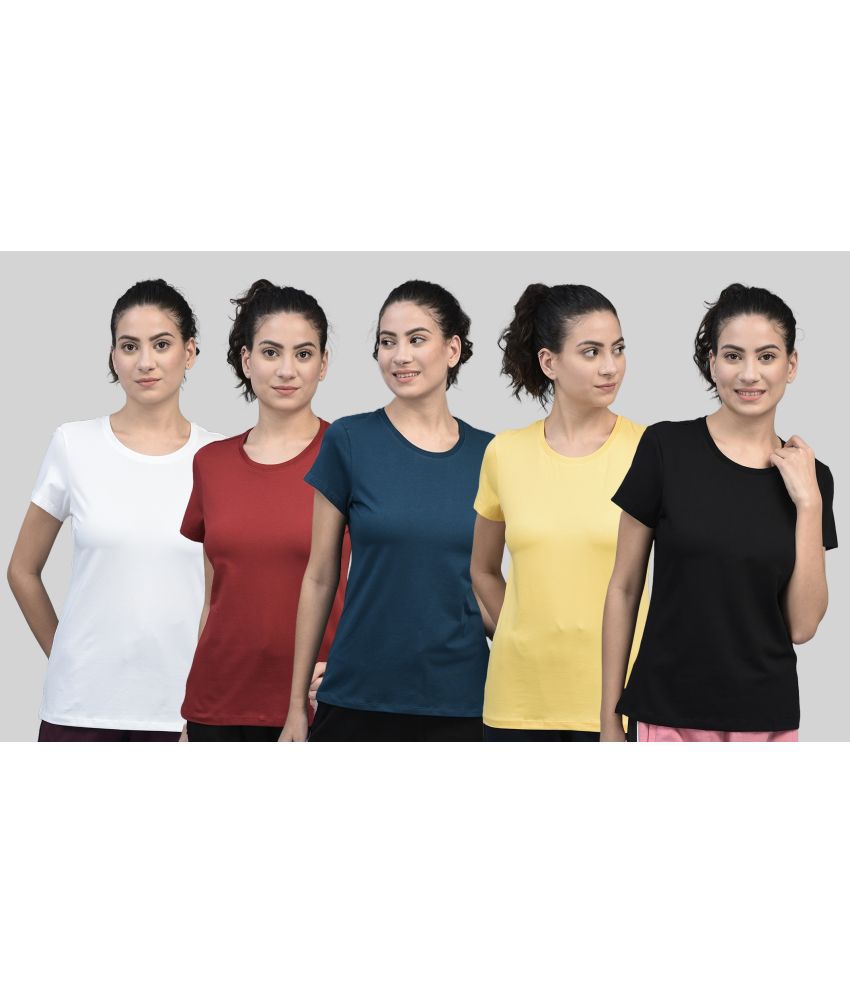     			Dollar Multi Cotton Blend Tees - Pack of 5
