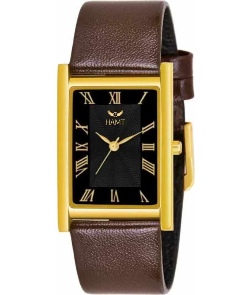     			HAMT Brown Leather Analog Men's Watch