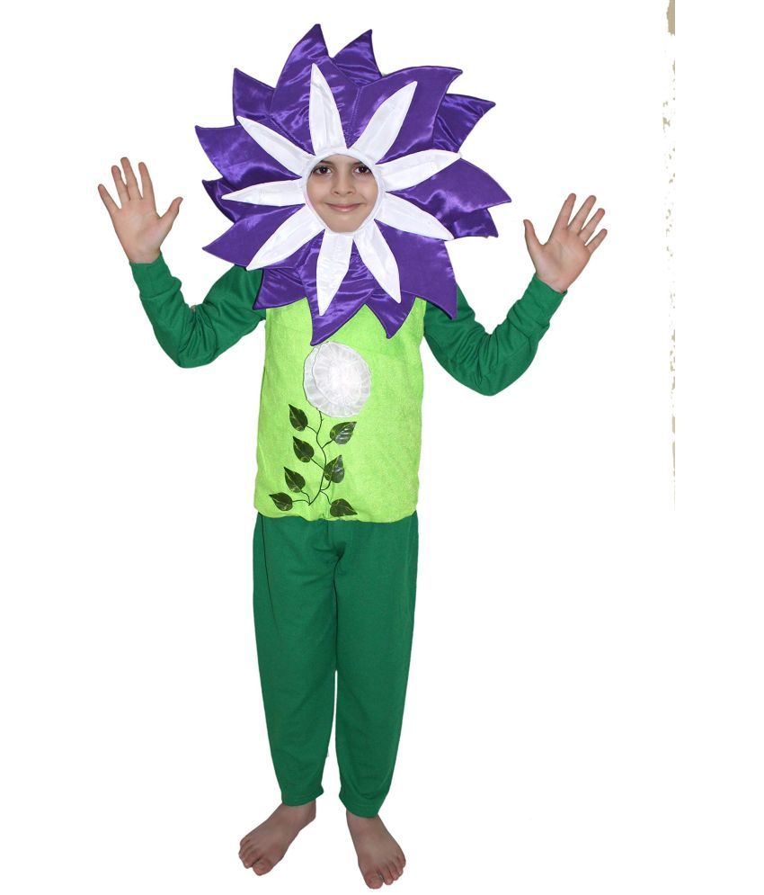     			Kaku Fancy Dresses Flower Costume,Rose Costume,Nature Costume -Purple-Green, 16-17 Years, For Boys & Girls