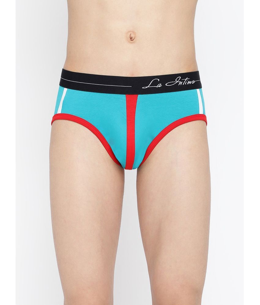     			La Intimo Pack of 1 Cotton Briefs For Men's ( Teal )