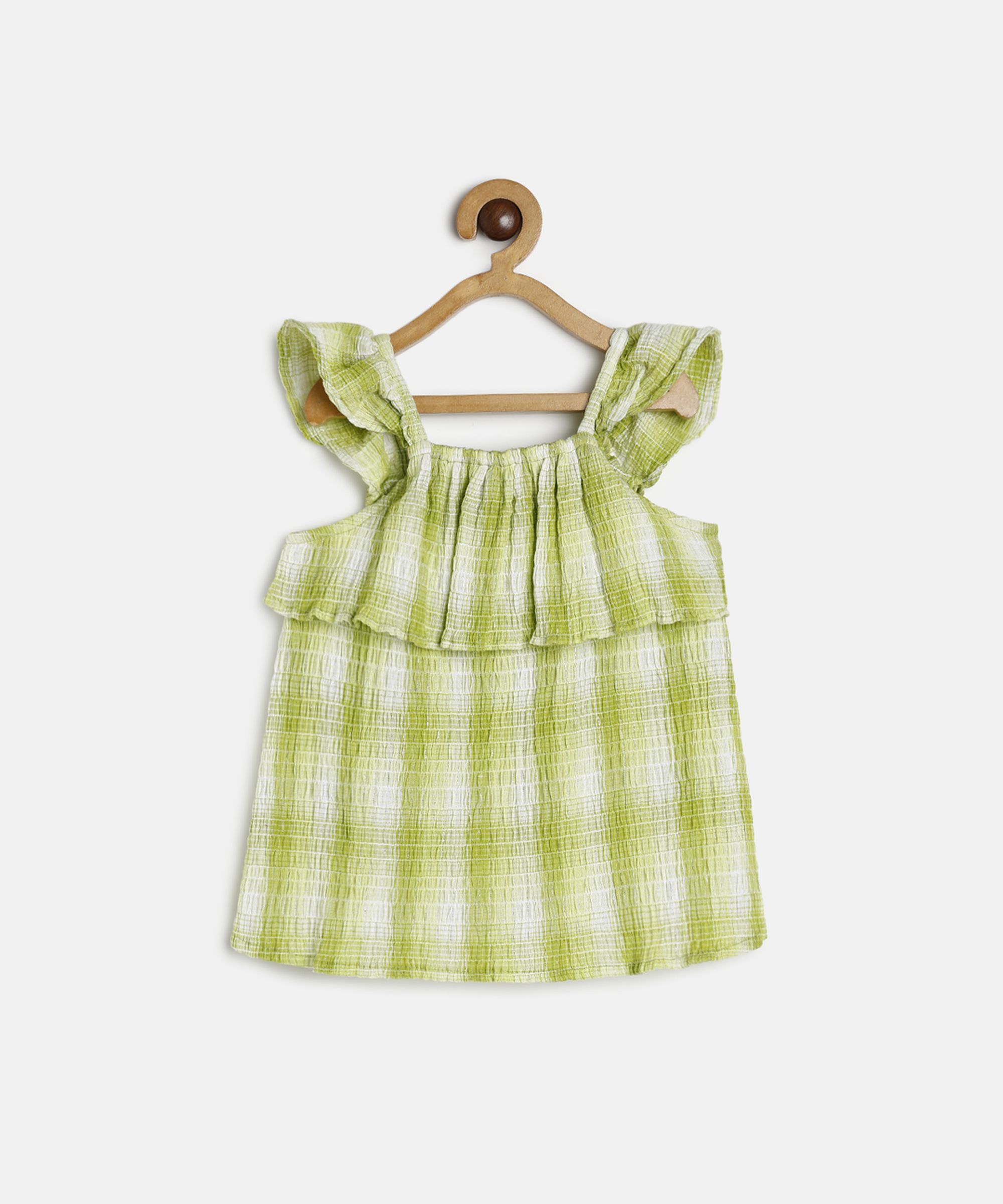     			MINI KLUB Green Cotton Girls Top ( Pack of 1 )