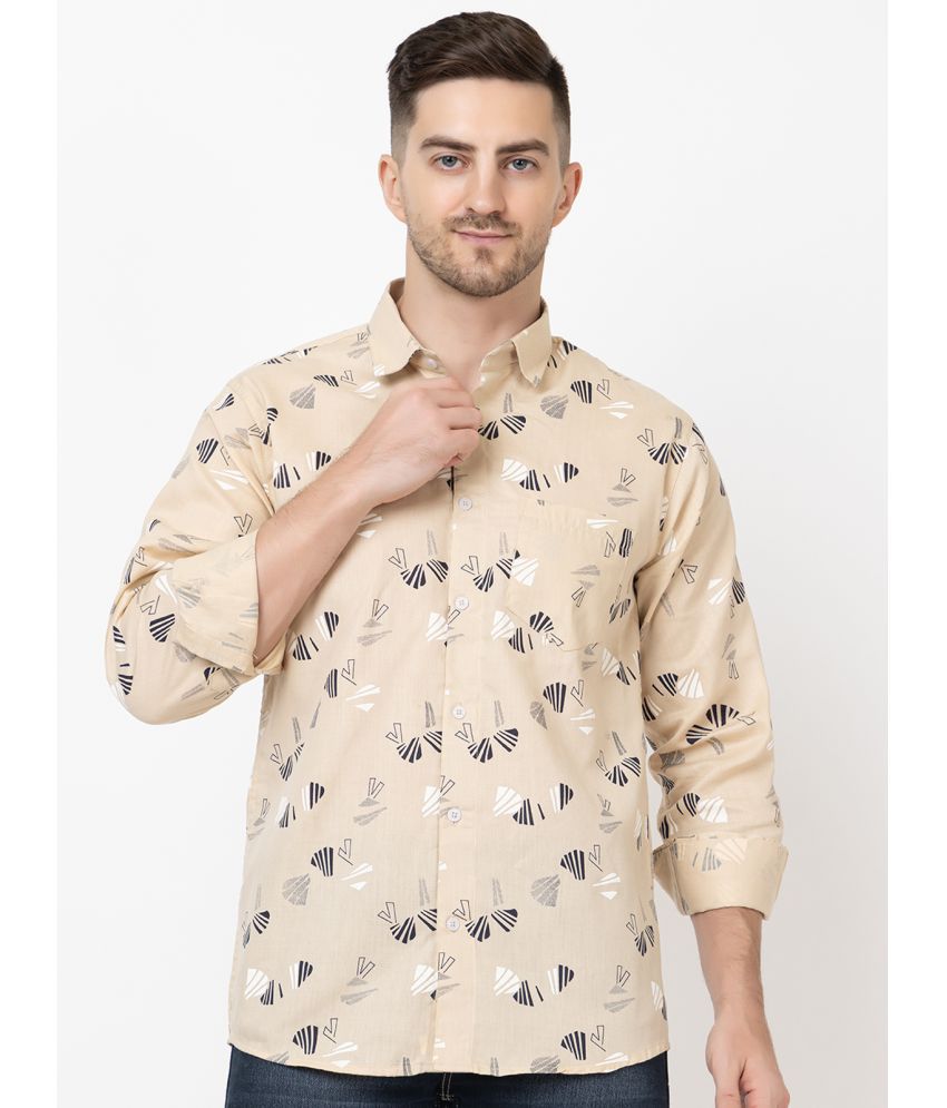     			MODERNITY Cotton Blend Regular Fit Printed Full Sleeves Men's Casual Shirt - Cream ( Pack of 1 )
