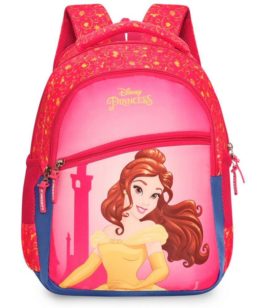     			Priority Pink Polyester Backpack For Kids