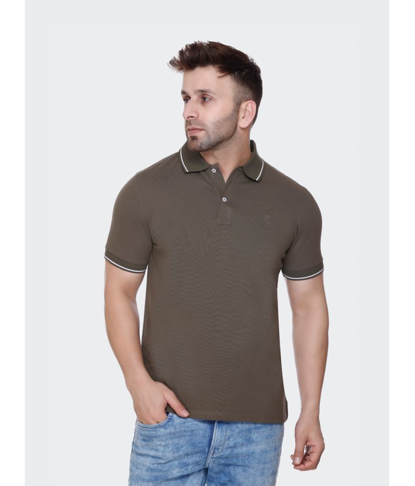     			Trooika Cotton Regular Fit Solid Half Sleeves Men's Polo T Shirt - Olive ( Pack of 1 )