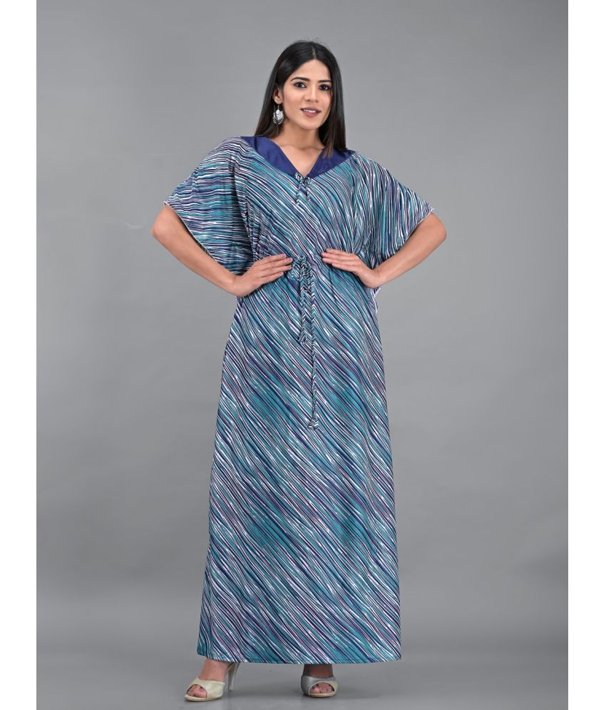     			rajeraj Multicolor Satin Women's Nightwear Kaftan ( Pack of 1 )