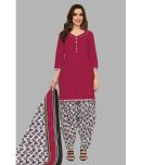 shree jeenmata collection Cotton Printed Kurti With Patiala Women's Stitched Salwar Suit - Pink ( Pack of 1 )