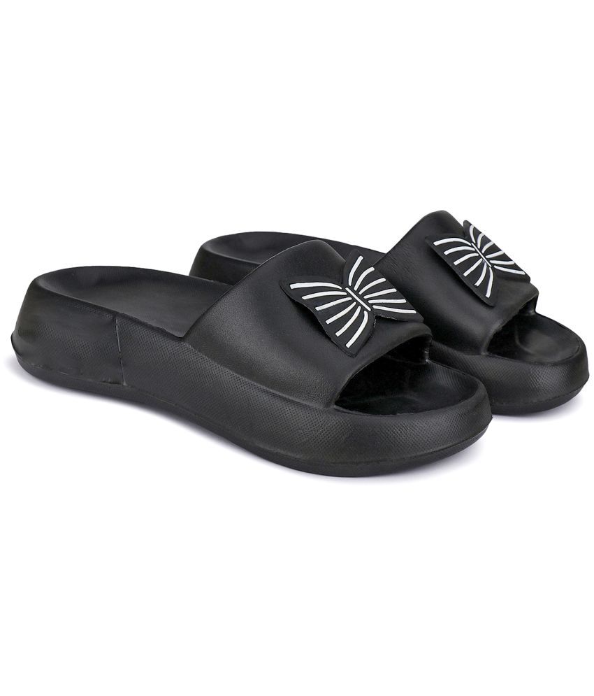     			Bersache Black Floater Sandals