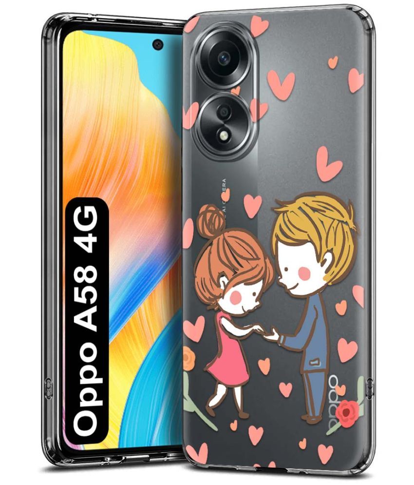     			Fashionury Multicolor Printed Back Cover Silicon Compatible For Oppo A58 4G ( Pack of 1 )