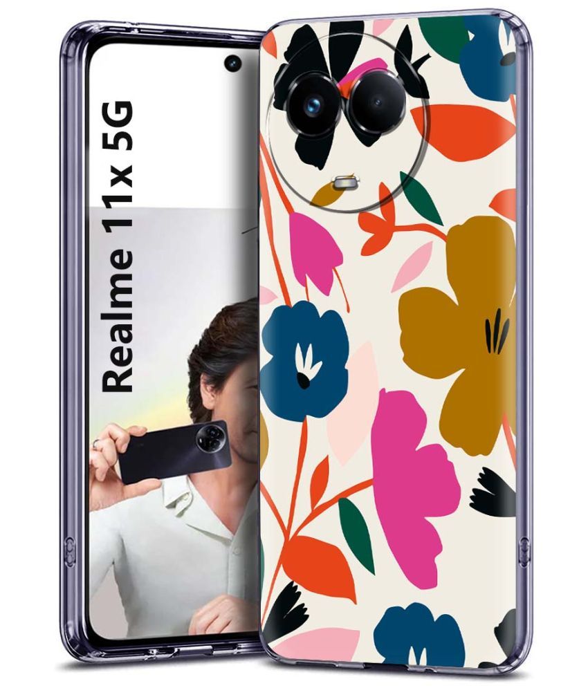     			Fashionury Multicolor Printed Back Cover Silicon Compatible For Realme 11X 5G ( Pack of 1 )