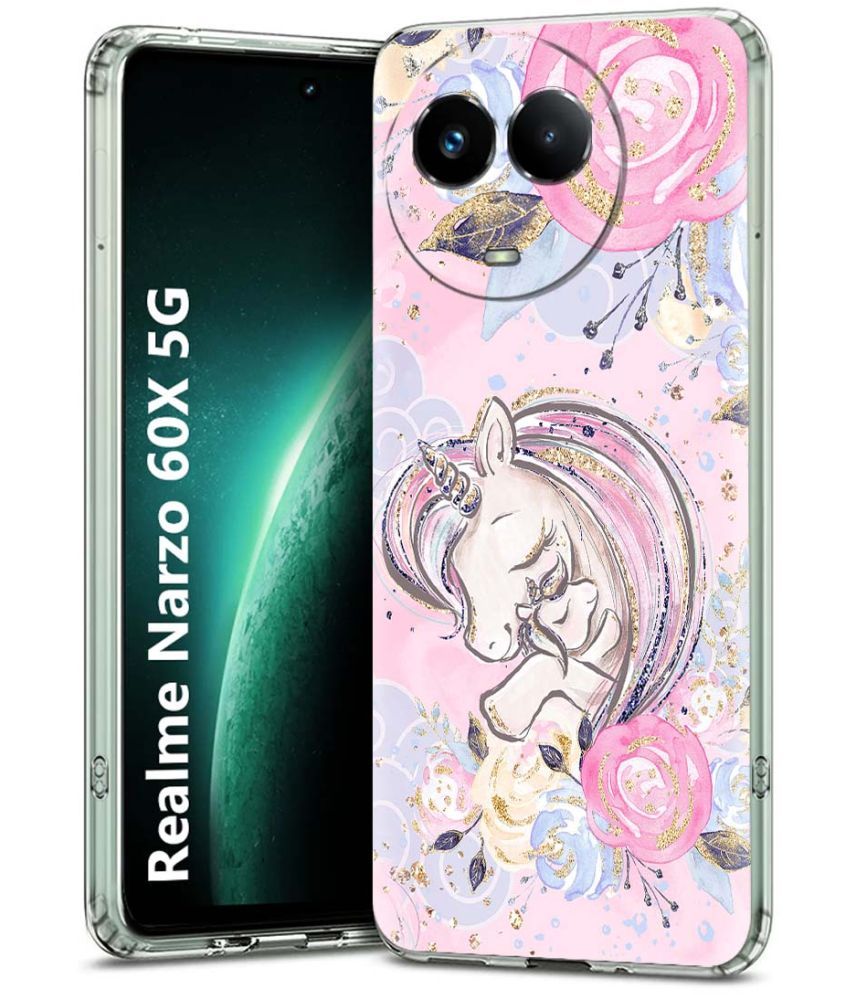     			Fashionury Multicolor Printed Back Cover Silicon Compatible For Realme Narzo 60x 5G ( Pack of 1 )