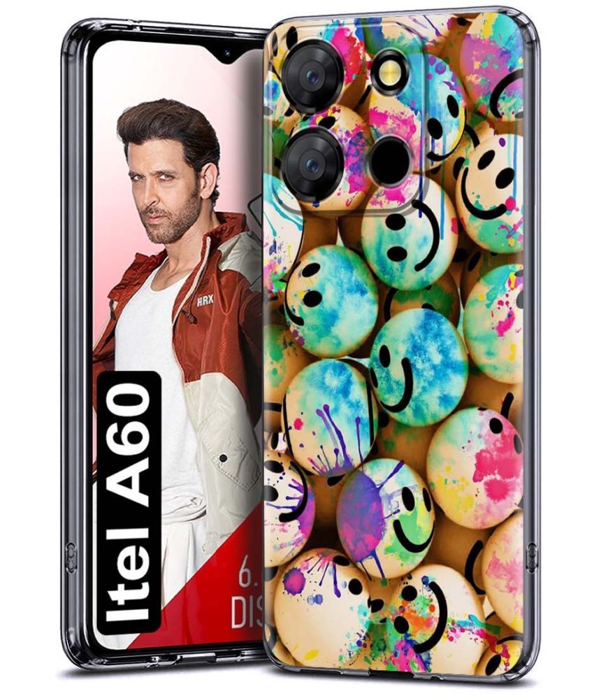     			Fashionury Multicolor Printed Back Cover Silicon Compatible For iTel A60 ( Pack of 1 )