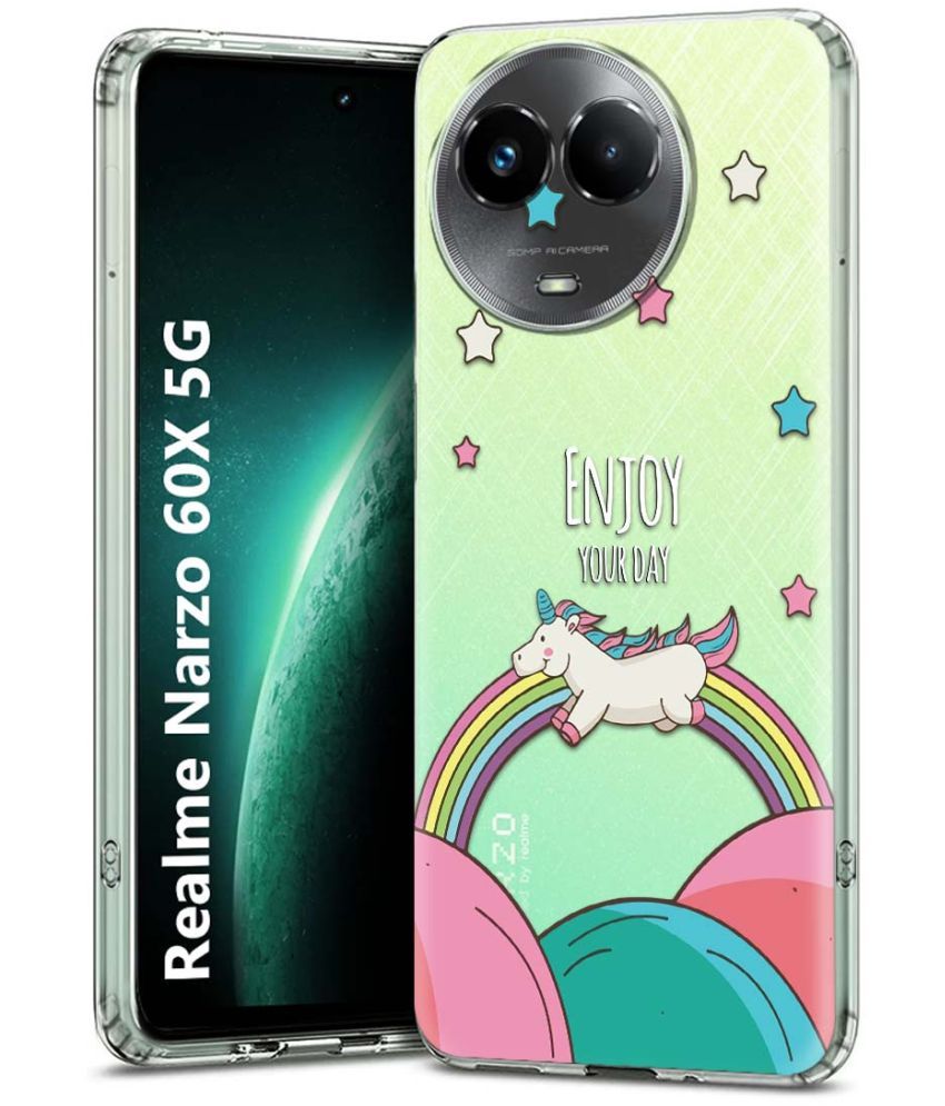     			Fashionury Multicolor Printed Back Cover Silicon Compatible For Realme Narzo 60x 5G ( Pack of 1 )