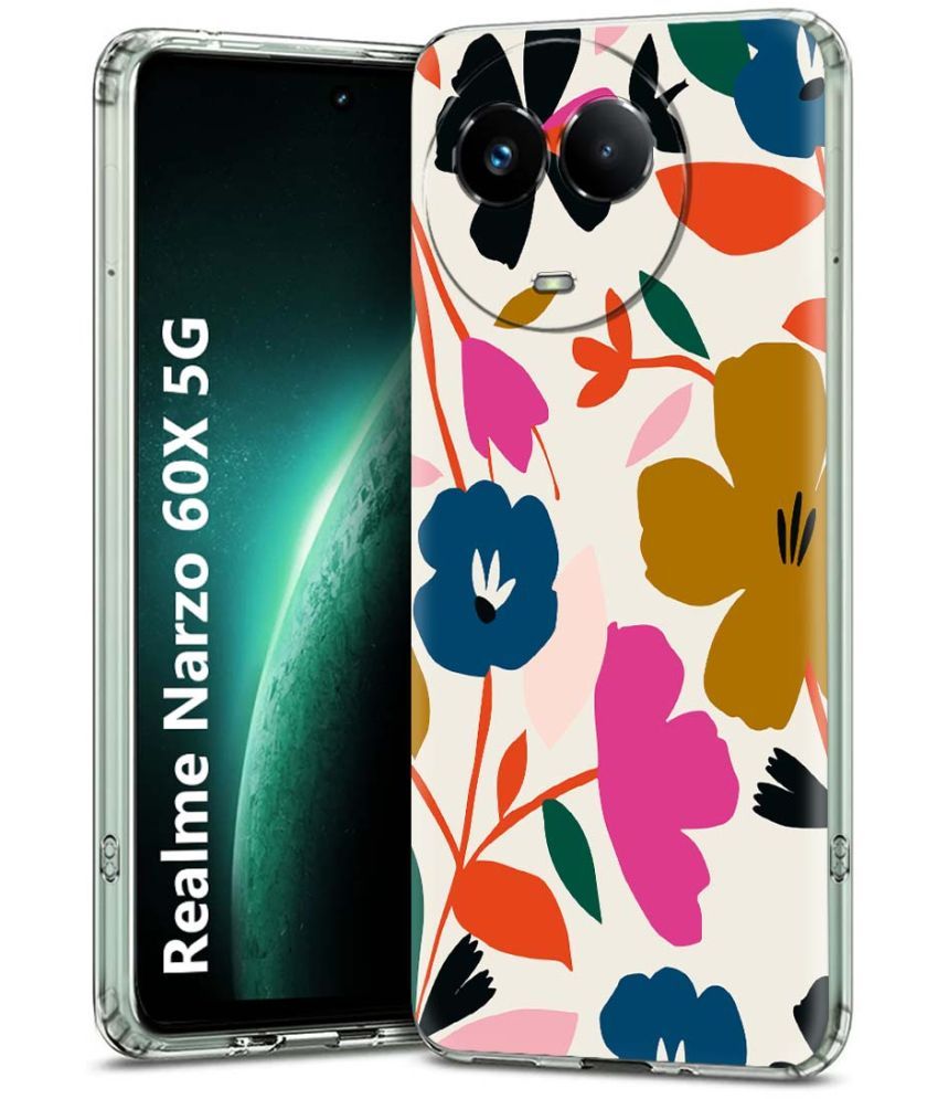     			Fashionury Multicolor Printed Back Cover Silicon Compatible For Realme Narzo 60x 5G ( Pack of 1 )