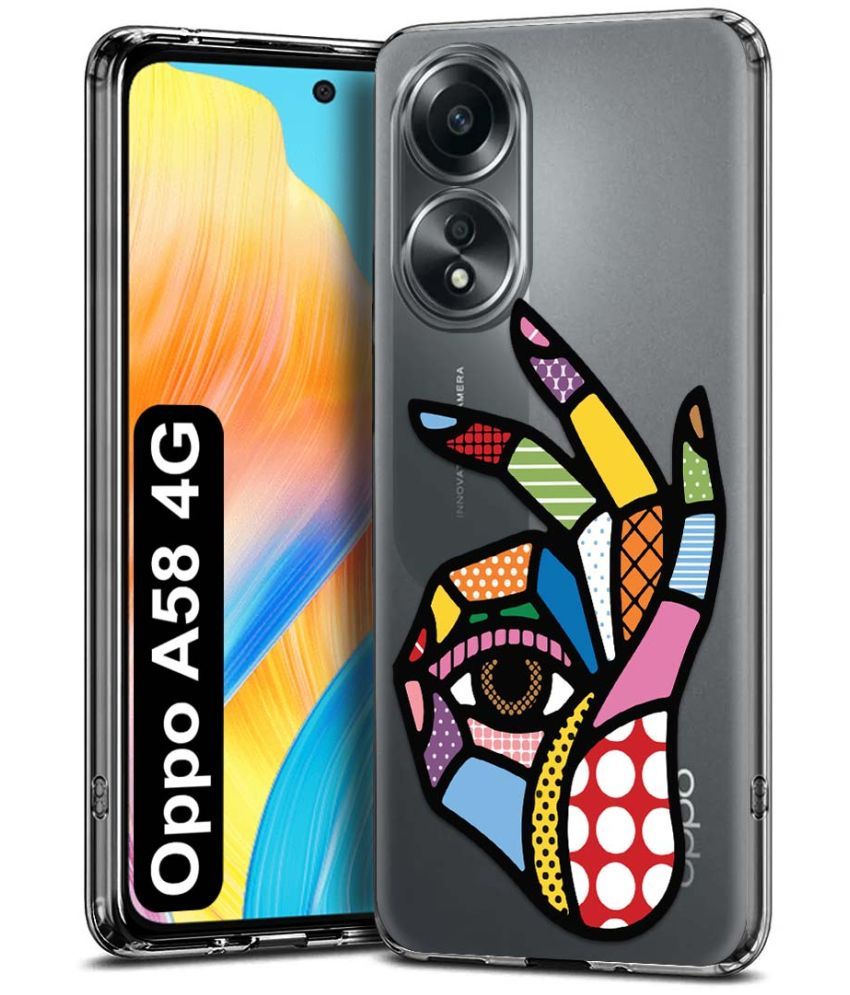     			Fashionury Multicolor Printed Back Cover Silicon Compatible For Oppo A58 4G ( Pack of 1 )