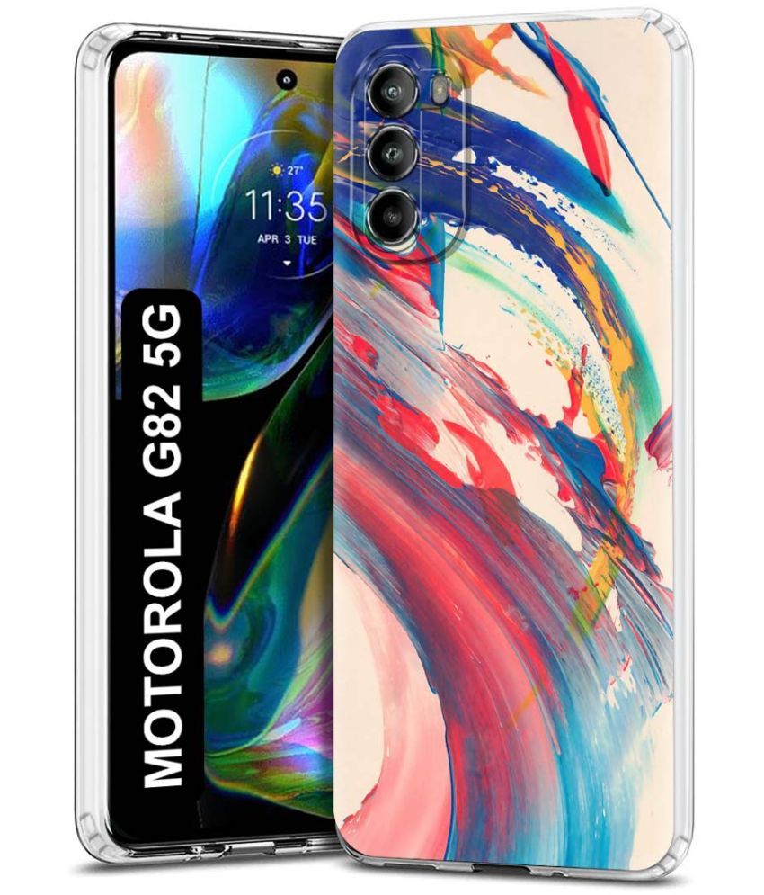     			Fashionury Multicolor Printed Back Cover Silicon Compatible For Motorola Moto G82 5G ( Pack of 1 )