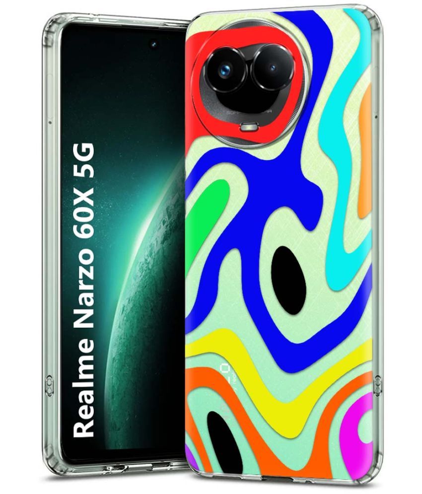     			Fashionury Multicolor Printed Back Cover Silicon Compatible For Realme Narzo 60x 5G ( Pack of 1 )